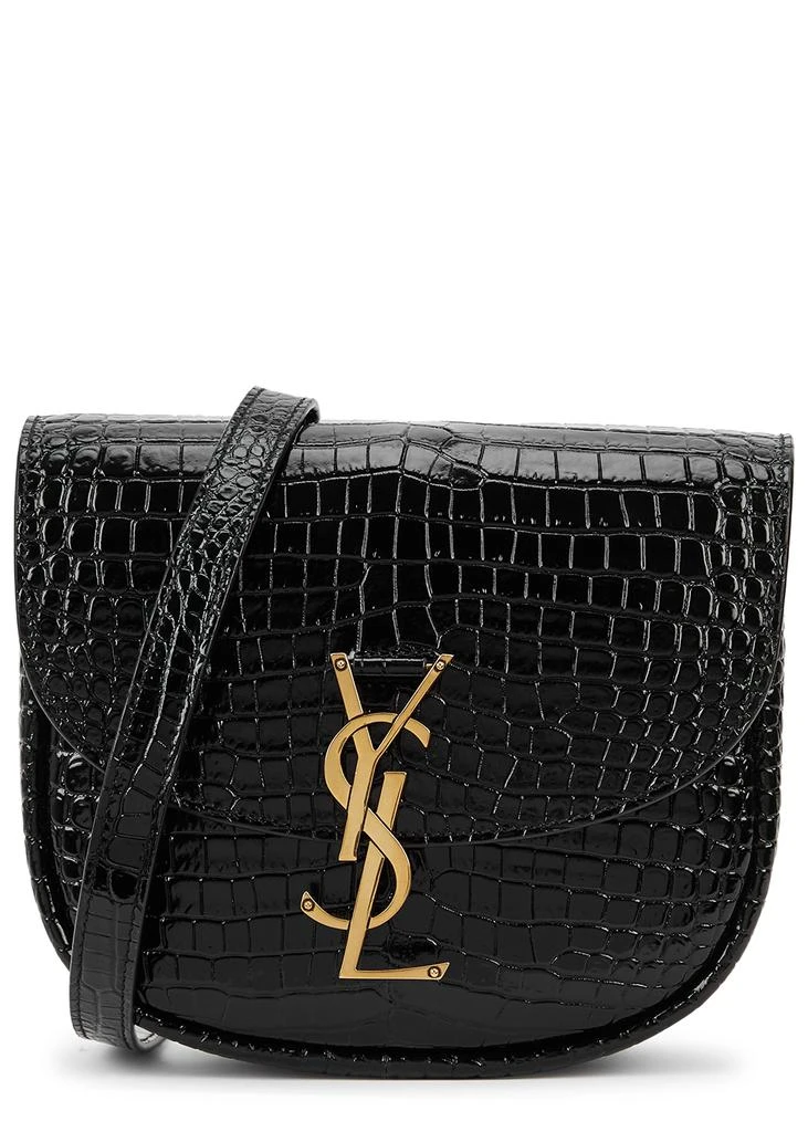 商品Yves Saint Laurent|Kaia black crocodile-effect leather cross-body bag,价格¥16060,第1张图片