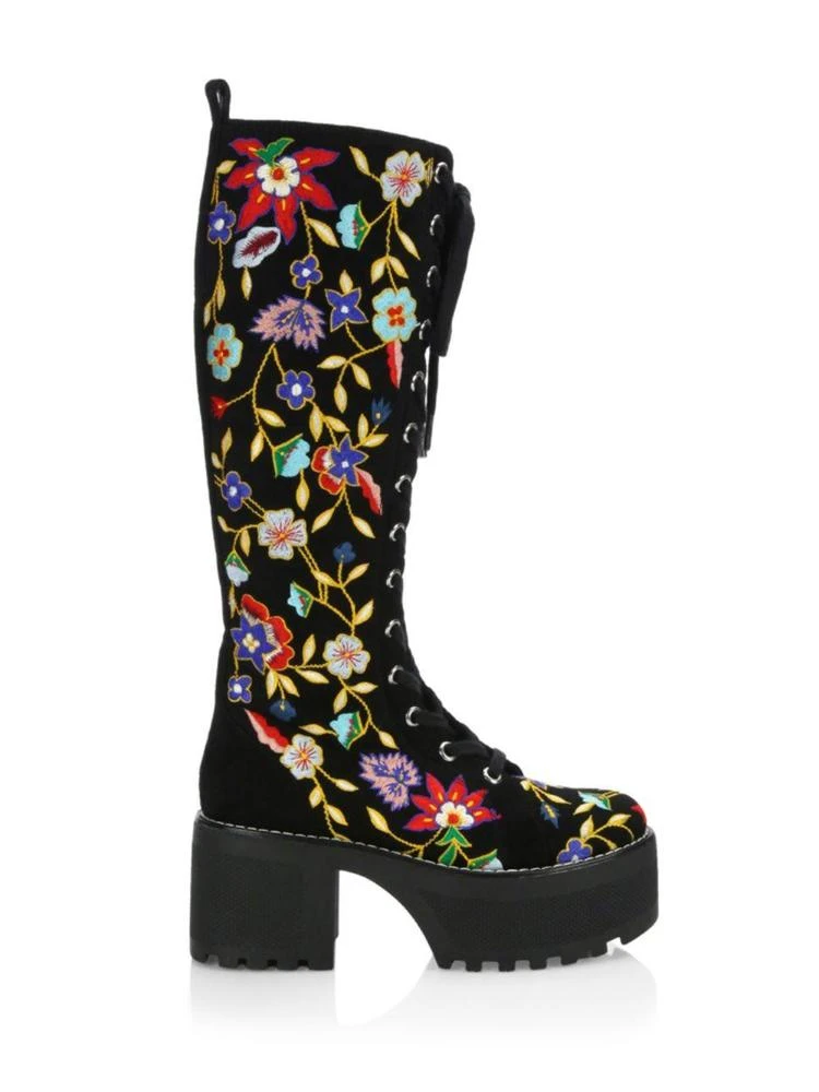 商品Alice + Olivia|Embroidered Leather Boots,价格¥1789,第4张图片详细描述