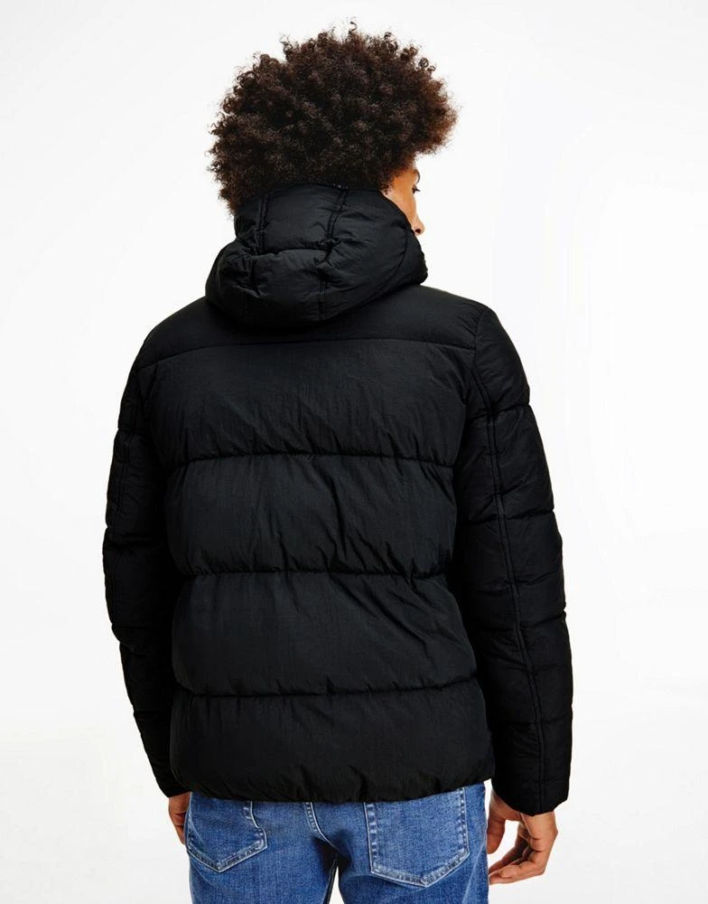 商品Calvin Klein|Calvin Klein crinkle nylon detatchable hood puffer acket in black,价格¥2020,第4张图片详细描述