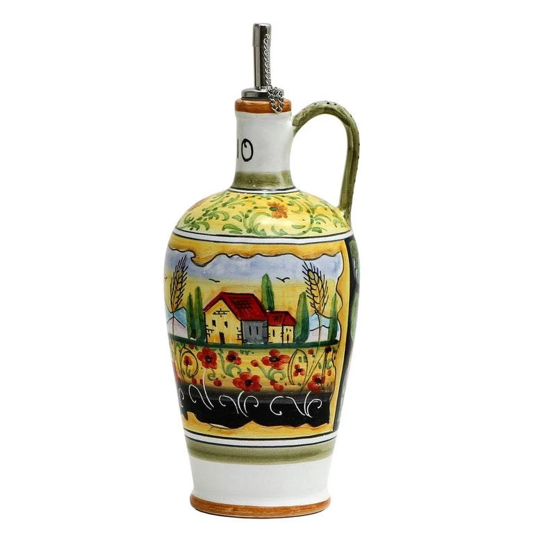 商品Artistica - Deruta of Italy|Colli Umbri: Umbrian Landscape Olive Oil Bottle With Metal Capped Dispenser,价格¥1344,第2张图片详细描述