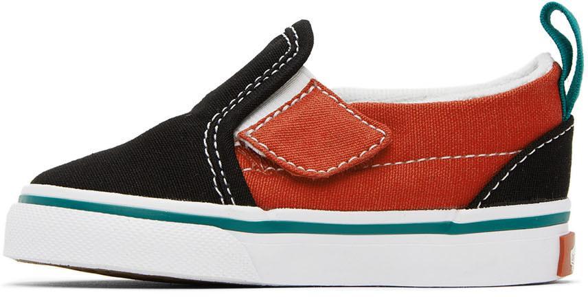 商品Vans|Baby Black & Red Slip-On V Sneakers,价格¥129,第5张图片详细描述