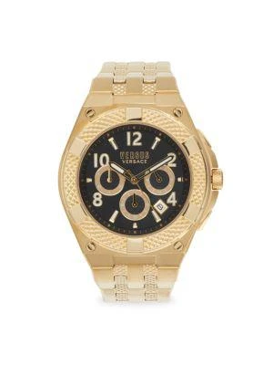 商品Versus Versace|46MM IP Goldtone Stainless Steel Bracelet Chronograph Watch,价格¥913,第1张图片