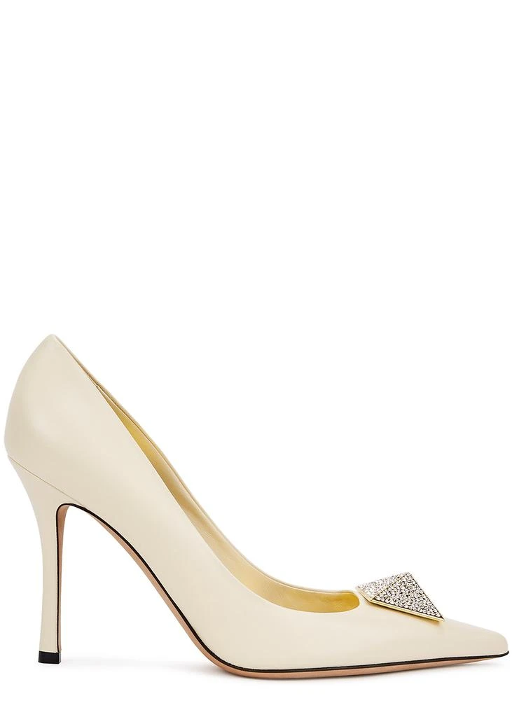 商品Valentino|One Stud 100 cream leather pumps,价格¥5818,第1张图片