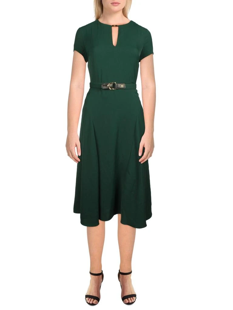 商品Ralph Lauren|Womens Georgette Cap Sleeves Fit & Flare Dress,价格¥446,第1张图片