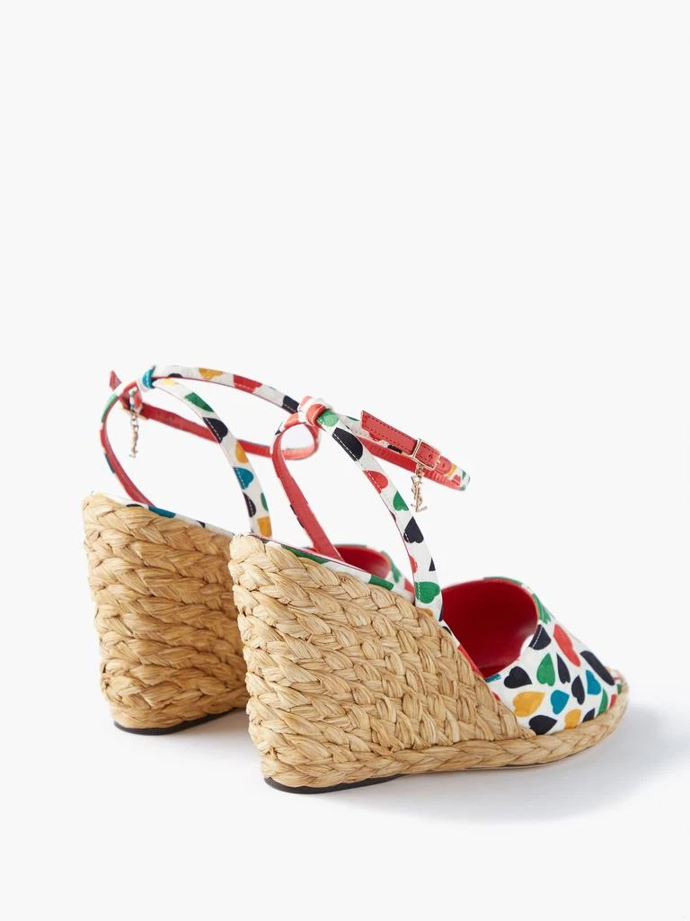 商品Yves Saint Laurent|Paloma heart-print wedge espadrilles,价格¥7989,第4张图片详细描述