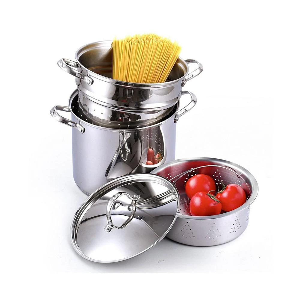 商品Cooks Standard|Classic 4-Piece 12 Quart Pasta Pot Cooker Steamer Multipots, Stainless Steel,价格¥668,第3张图片详细描述