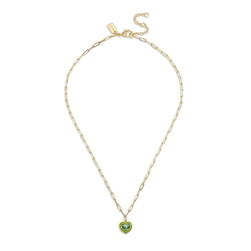 商品Coach|Faux Stone Crystal Heart Pendant Necklace,价格¥506,第2张图片详细描述