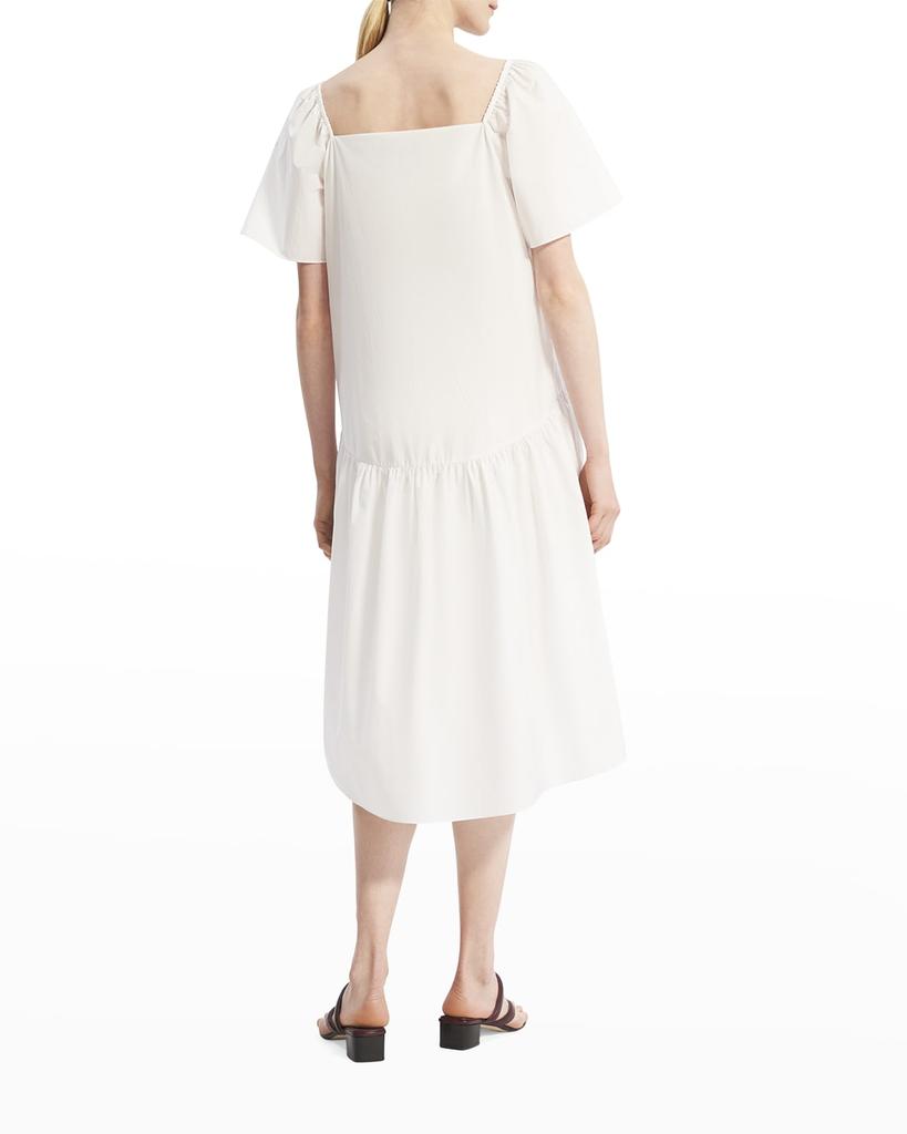 Square-Neck Tiered Midi A-Line Dress商品第4张图片规格展示
