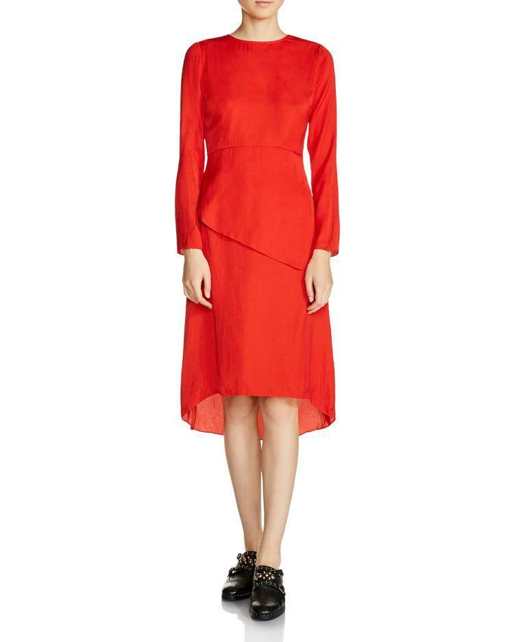 商品Maje|Remania Waist-Overlay Crepe Midi Dress ,价格¥1463,第1张图片
