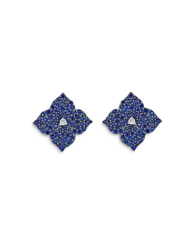 商品Piranesi|18K White Gold Fiore Blue Sapphire & Diamond Pavé Flower Large Stud Earrings,价格¥47872,第1张图片