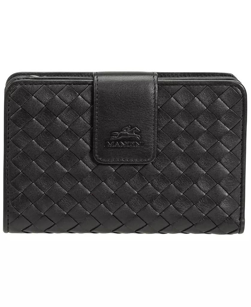 商品Mancini Leather Goods|Women's Basket Weave Collection RFID Secure Mini Clutch Wallet,价格¥810,第1张图片