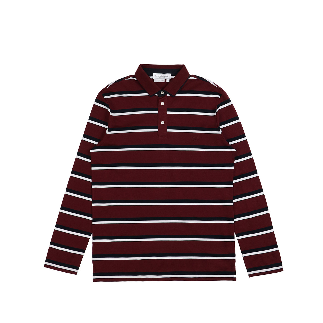 商品Salvatore Ferragamo|SALVATORE FERRAGAMO 男士红白条纹长袖T恤 12-1156-586581,价格¥1866,第1张图片