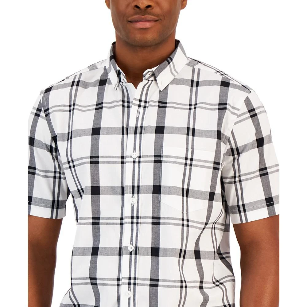 商品Club Room|Men's Shepherds Plaid Poplin Woven Short-Sleeve Shirt, Created for Macy's,价格¥265,第3张图片详细描述