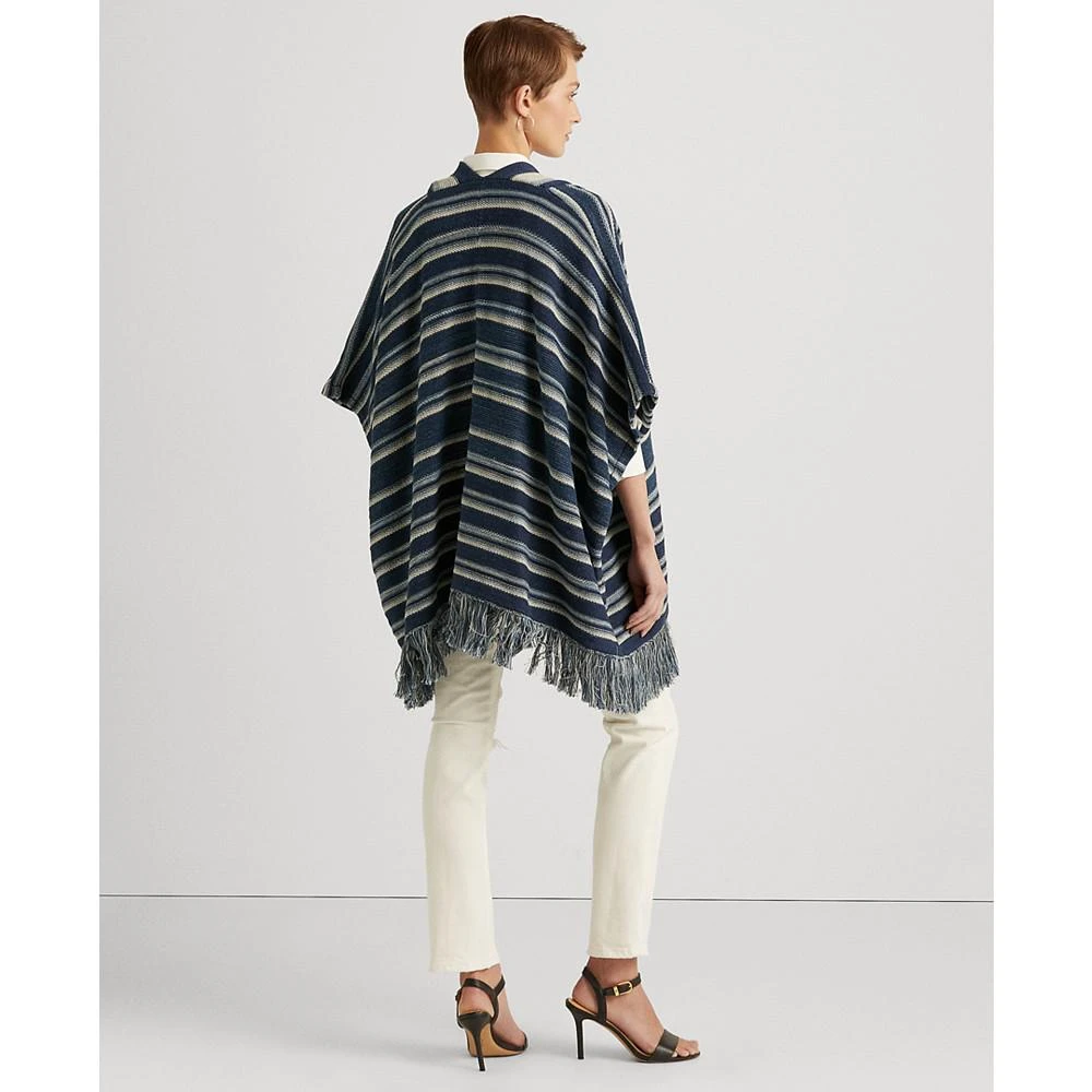 商品Ralph Lauren|Striped Cotton Fringe-Trim Cardigan,价格¥436,第2张图片详细描述