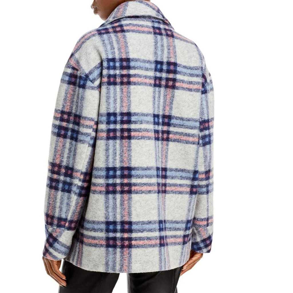 商品AQUA|Aqua Womens Wool Plaid Shirt Jacket,价格¥184,第2张图片详细描述