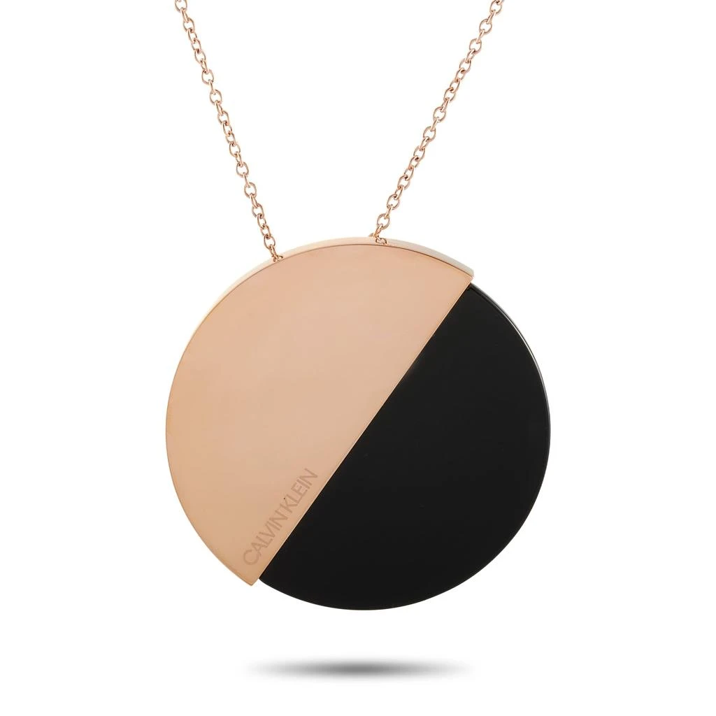 商品Calvin Klein|Calvin Klein Spicy Rose Gold PVD-Plated Stainless Steel Onyx Big Pendant Necklace,价格¥283,第1张图片