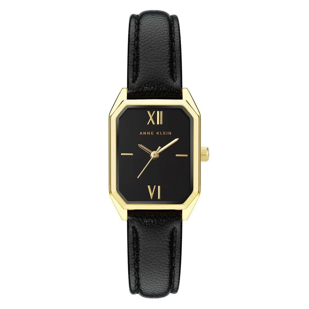 商品Anne Klein|Women's Black Leather Strap Watch 24mm,价格¥487,第1张图片