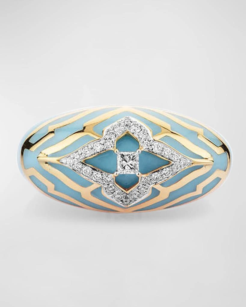 商品Farah Khan Atelier|18Kt Yellow Gold Riva Blue Jodhpur Vivacious Ring, Size 7,价格¥15364,第1张图片