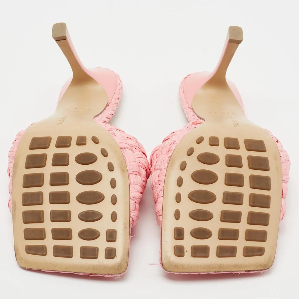 Bottega Veneta Pink Woven Raffia Slide Sandals Size 38.5 商品