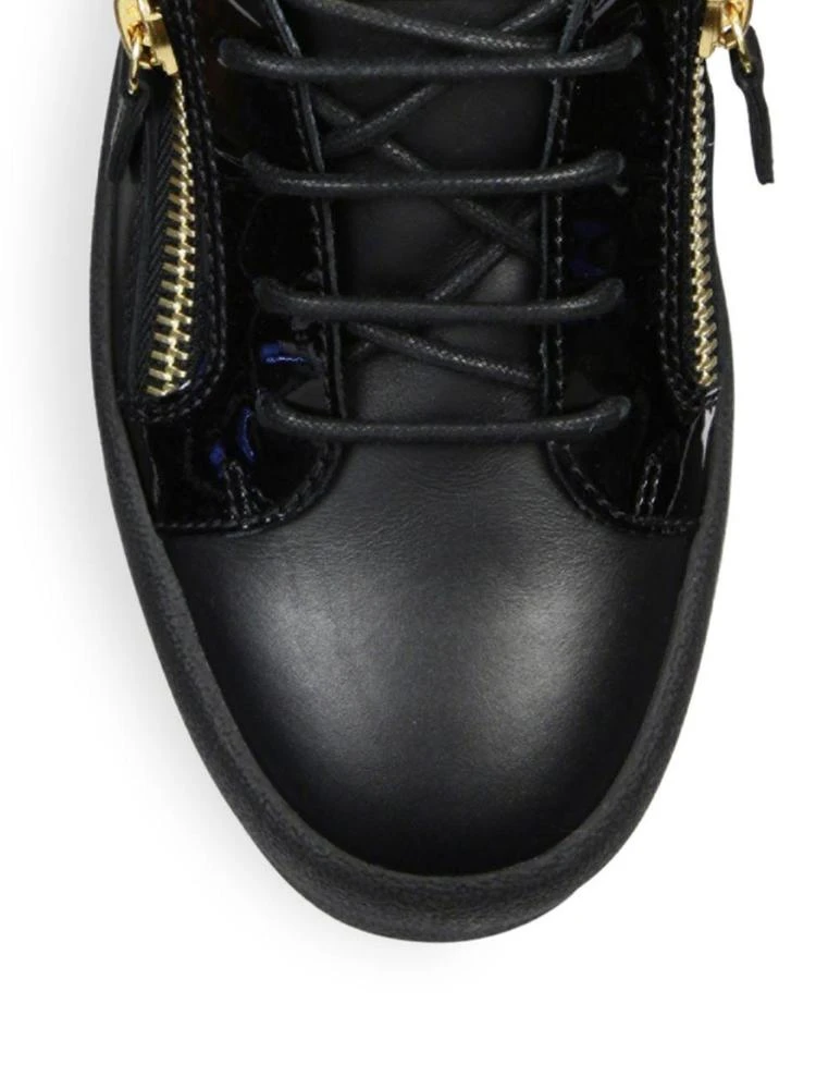 商品Giuseppe Zanotti|Double Zipper & Lace-Up Leather Sneakers,价格¥2492,第3张图片详细描述