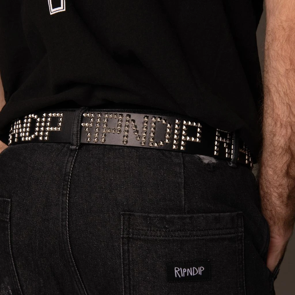 商品RIPNDIP|Rockstar Leather Belt (Black),价格¥186,第5张图片详细描述