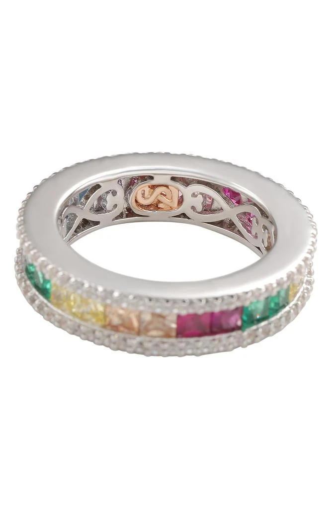 商品Suzy Levian|Sterling Silver Rainbow Princess Cut Cubic Zirconia Band Ring,价格¥1313,第3张图片详细描述