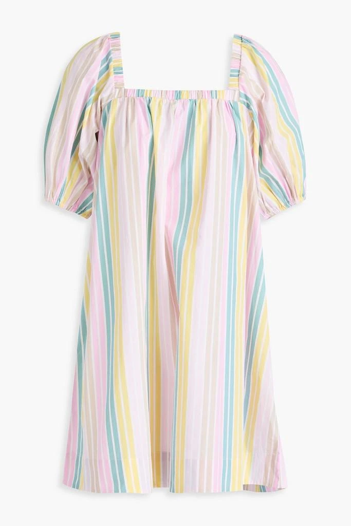 GANNI Striped cotton-poplin mini dress 1
