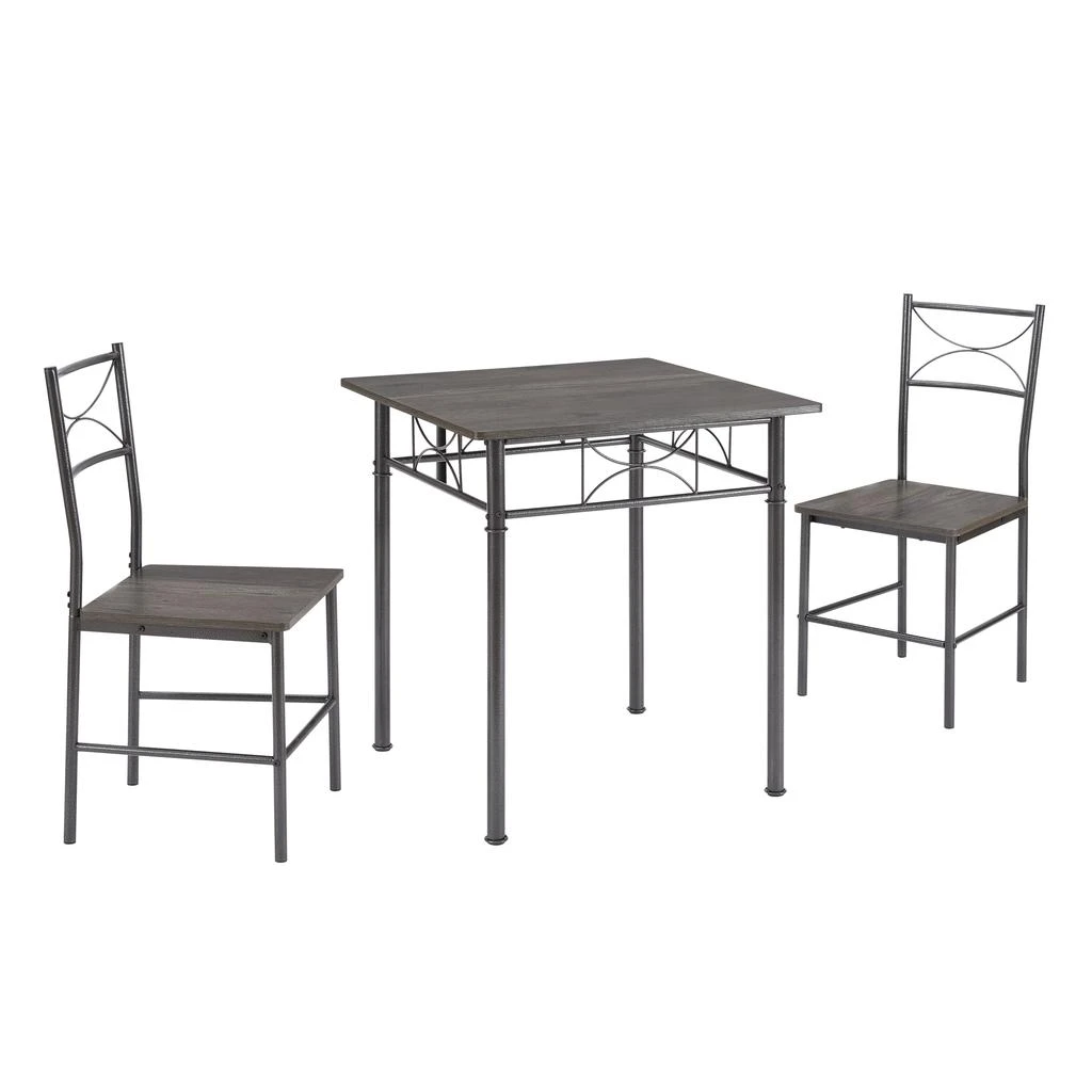 Streamdale 3-Piece Kitchen Dining Room Table Set Grey Chair 商品