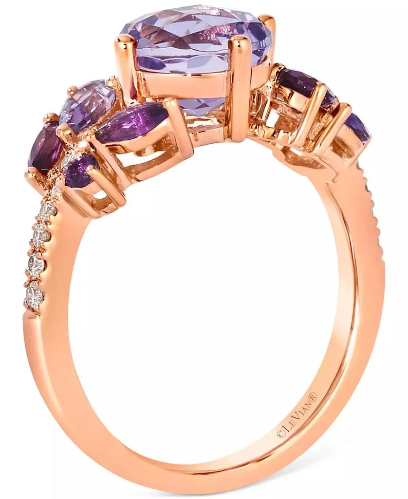 商品Le Vian|Multi-Gemstone (2-3/8 ct. t.w.) & Nude Diamond (1/6 ct. t.w.) Cluster Ring in 14k Rose Gold,价格¥23979,第2张图片详细描述