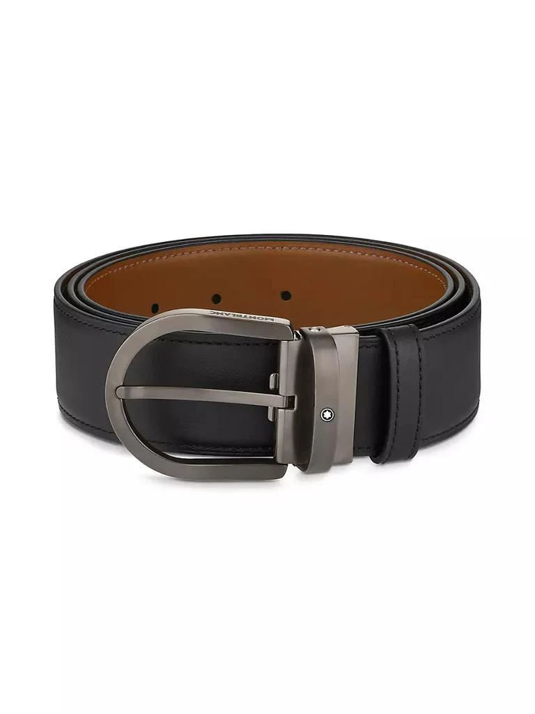 商品MontBlanc|Leather Horseshoe Buckle Belt,价格¥2976,第1张图片