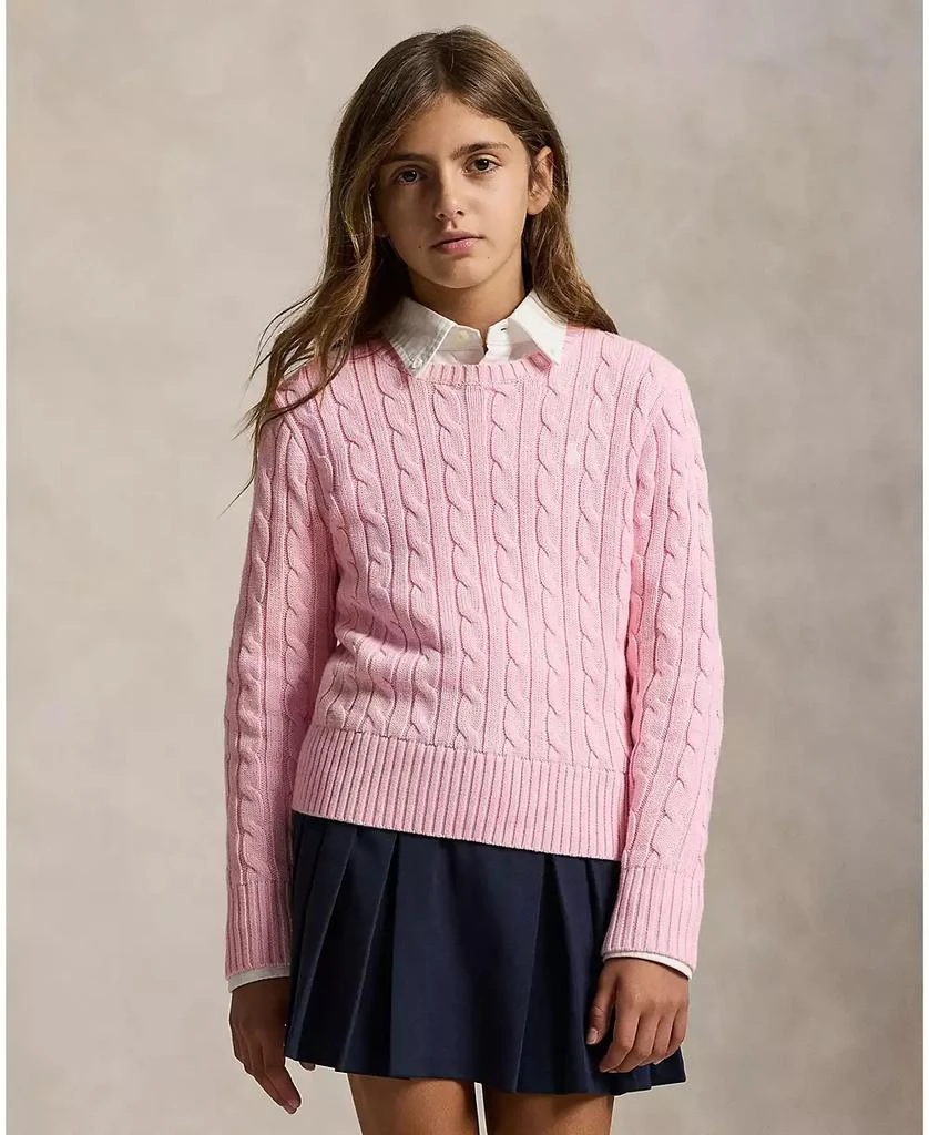Girls 2T-6x Long-Sleeve Cable-Knit Cotton Sweater 商品