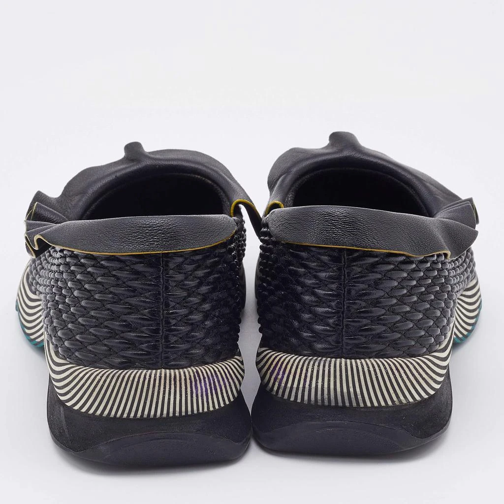 商品[二手商品] Fendi|Fendi Black Leather Ruffle Slip On Sneakers Size 39.5,价格¥959,第5张图片详细描述