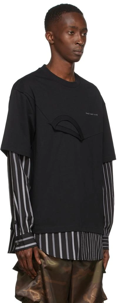 商品Feng Chen Wang|Black Shirting Paneled Sweatshirt,价格¥618,第2张图片详细描述