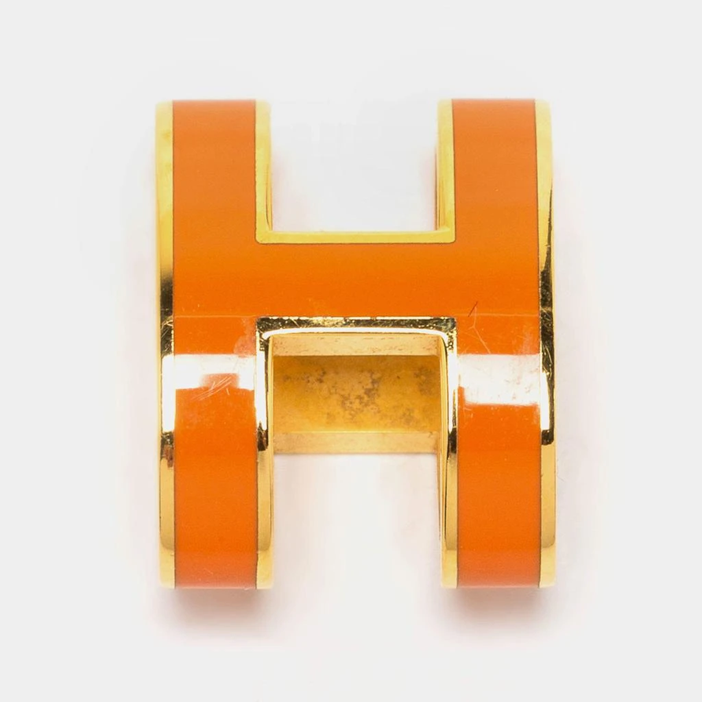 商品[二手商品] Hermes|Hermès Orange Lacquer Gold Plated Pop H Pendant,价格¥1464,第1张图片