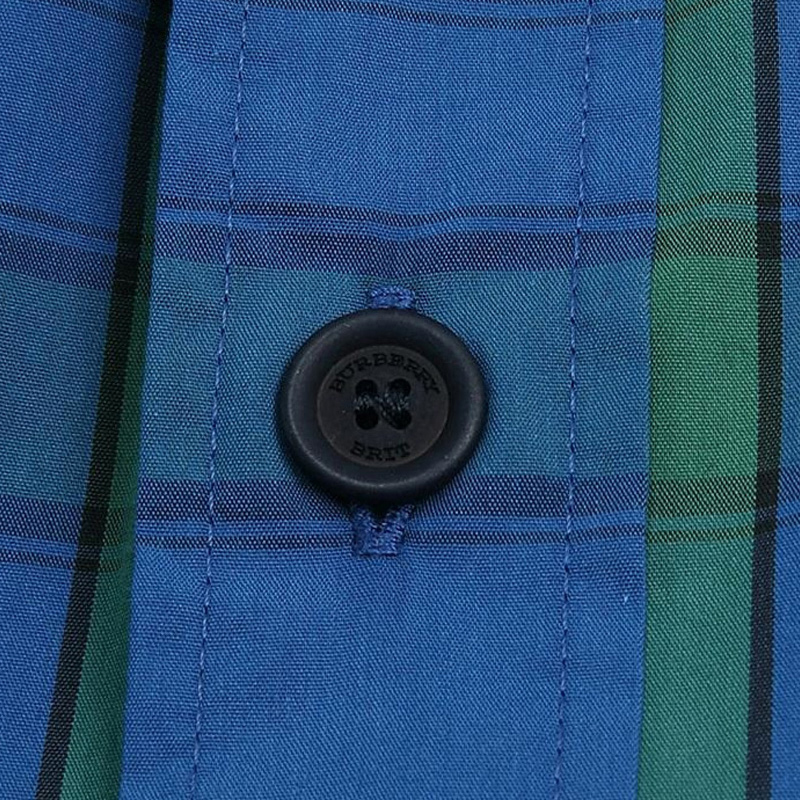 Burberry 博柏利 男士经典格纹纯棉商务休闲长袖衬衫海蓝色 3942169商品第3张图片规格展示