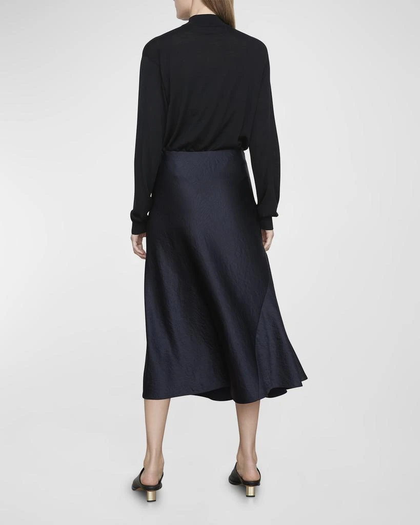 商品Vince|Draped Crushed Satin Midi Slip Skirt,价格¥569,第3张图片详细描述