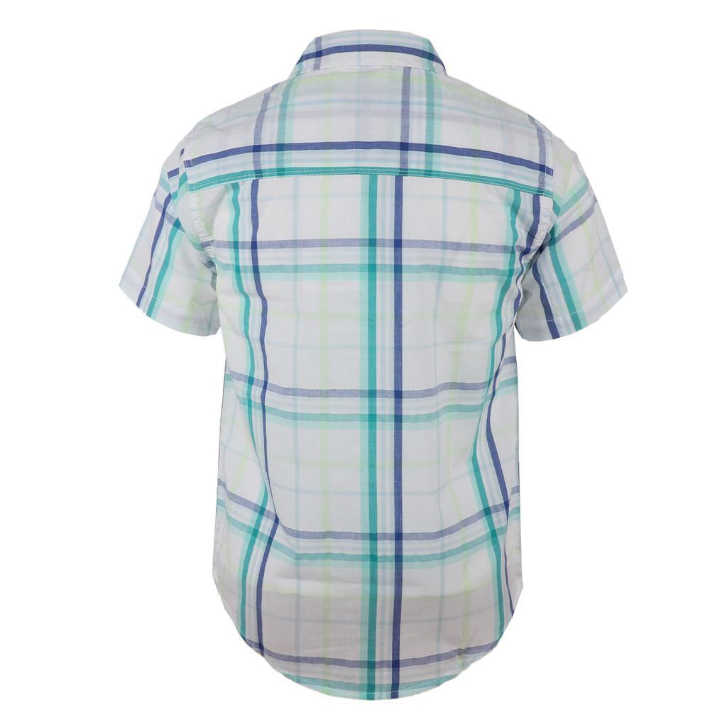 商品Calvin Klein|Calvin Klein Little Boys' Short Sleeve Button up Woven Shirt City Plaid White,价格¥216,第5张图片详细描述