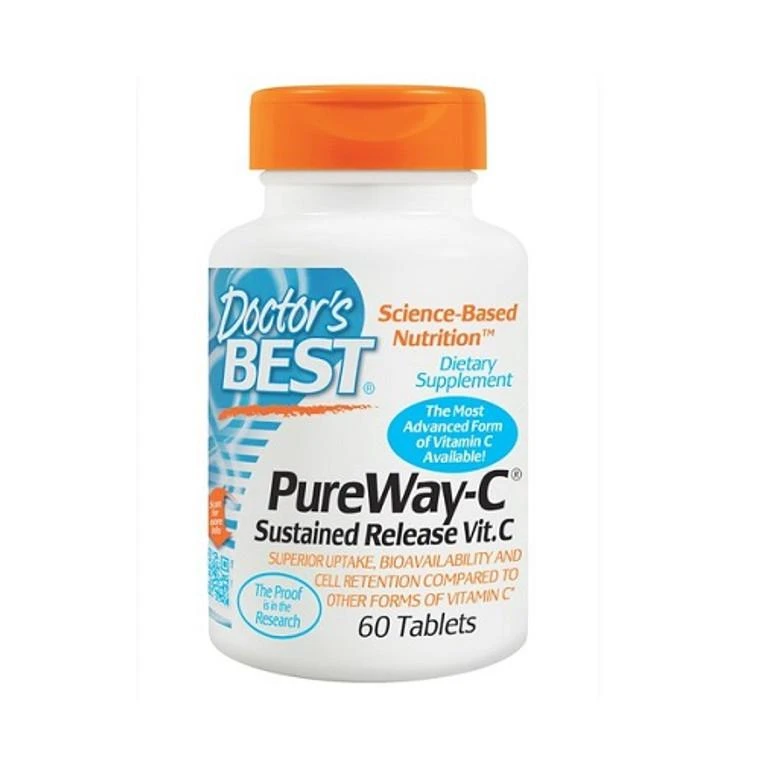 商品Doctors Best Vitamins|Doctors Best Pureway-C Sustained Release Vitamin C Tablets, 60 Ea,价格¥58,第1张图片