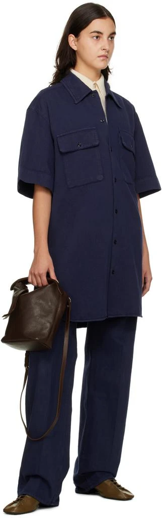 商品Lemaire|Navy Short Sleeve Denim Shirt,价格¥1098,第4张图片详细描述