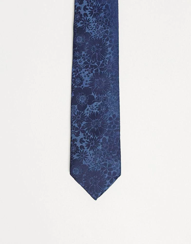 商品ASOS|ASOS DESIGN slim tie in navy tonal floral,价格¥102,第1张图片