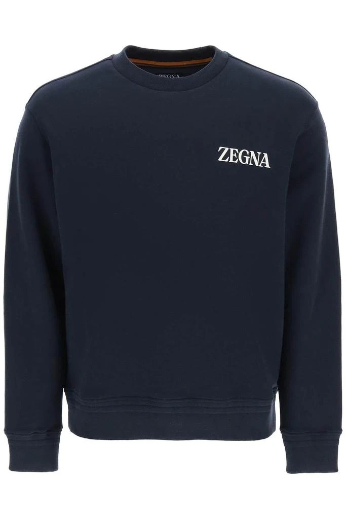 商品Zegna|RUBBERIZED LOGO CREWNECK SWEATSHIRT,价格¥1649,第1张图片