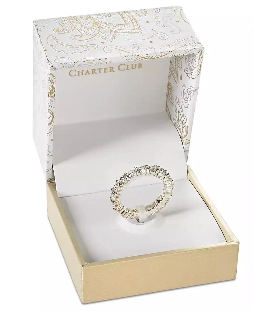 商品Charter Club|Crystal All-Around Ring in Fine Silver Plate, Created for Macy's,价格¥104,第2张图片详细描述