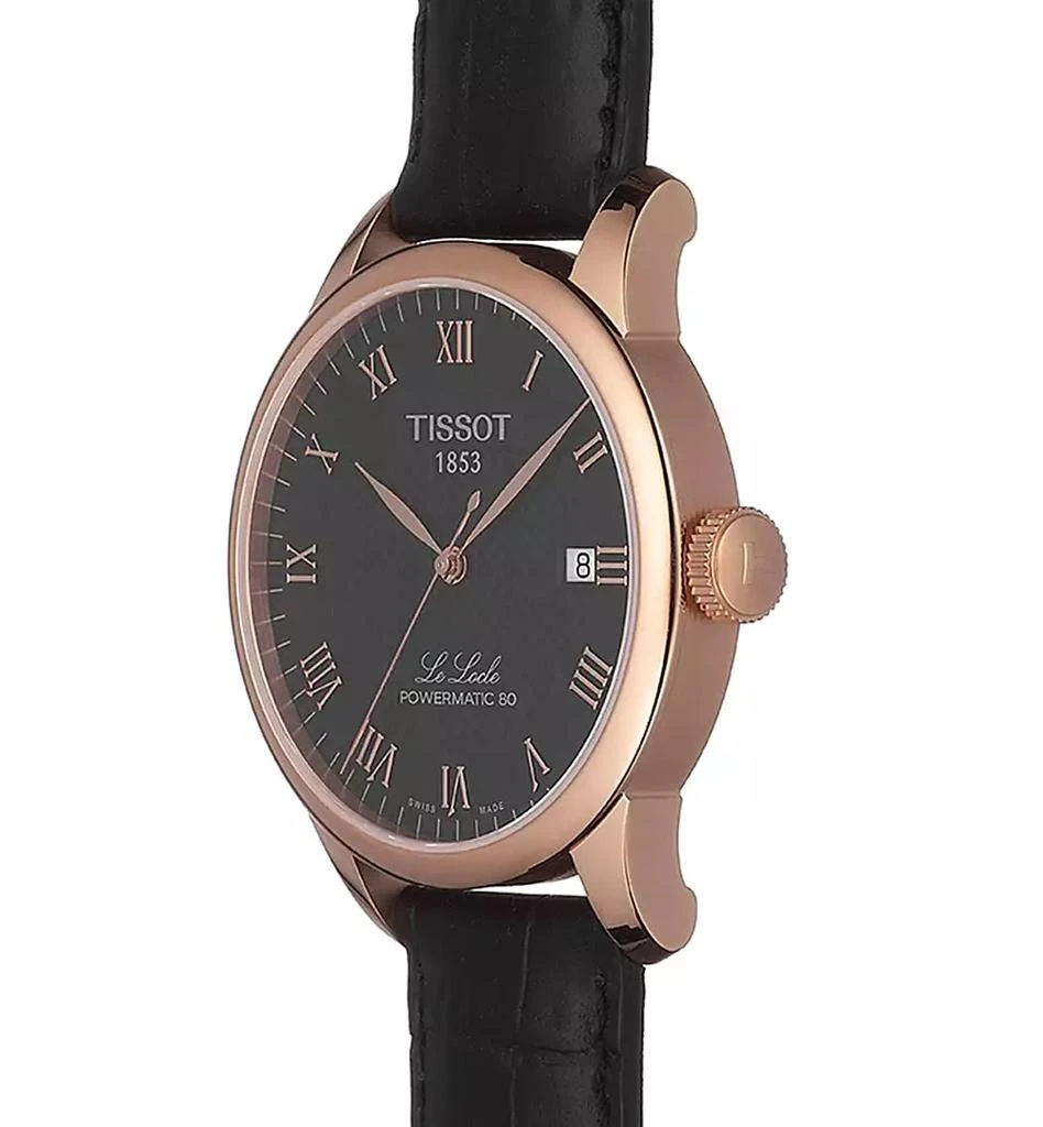 商品Tissot|Men's Swiss Le Locle Black Leather Strap Watch 40mm,价格¥5500,第5张图片详细描述