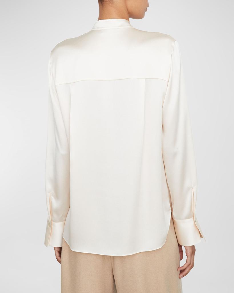 商品Vince|Band-Collar Slim-Fit Silk Blouse,价格¥2684,第5张图片详细描述