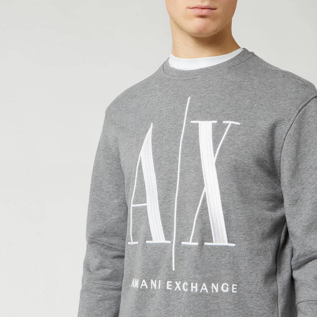 Armani Exchange Men's Big Ax Crewneck Sweatshirt - Heather Grey商品第4张图片规格展示