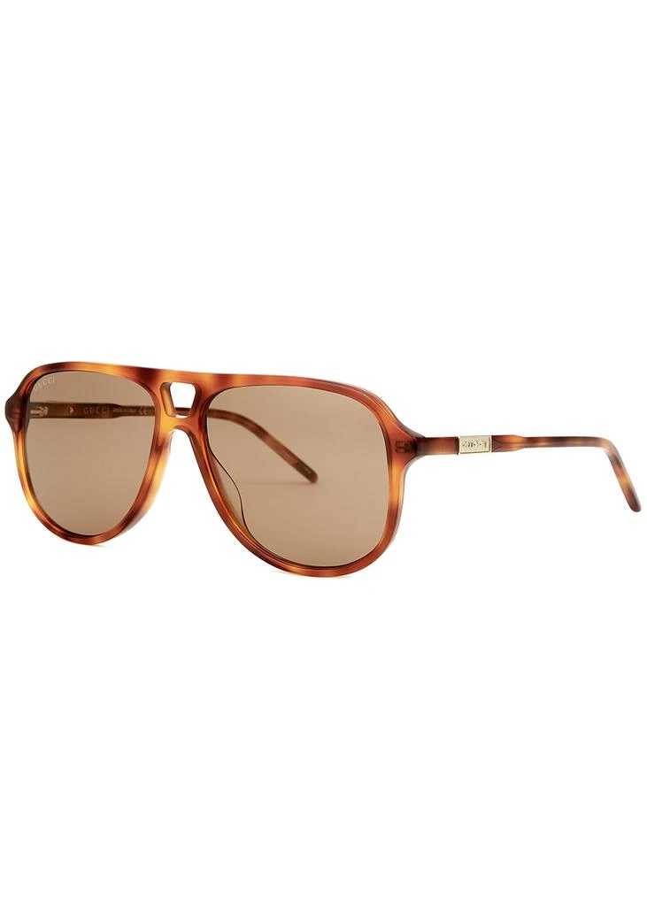 商品Gucci|Tortoiseshell aviator-style sunglasses,价格¥2710,第1张图片