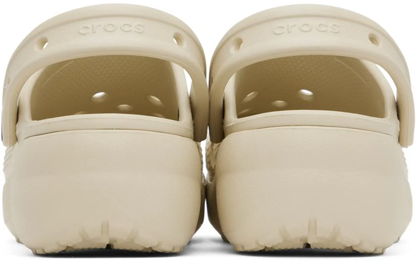 商品Crocs|Beige Classic Platform Clogs,价格¥317,第2张图片详细描述