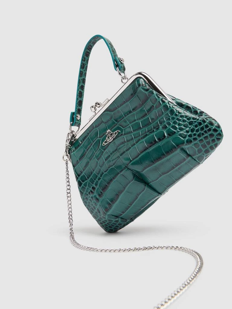 商品Vivienne Westwood|Granny Frame Croc Embossed Leather Bag,价格¥3060,第3张图片详细描述