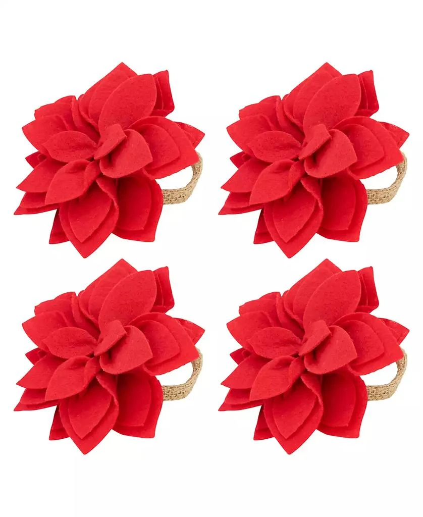 Felt Blossom Napkin Ring Set of 4,Set 商品