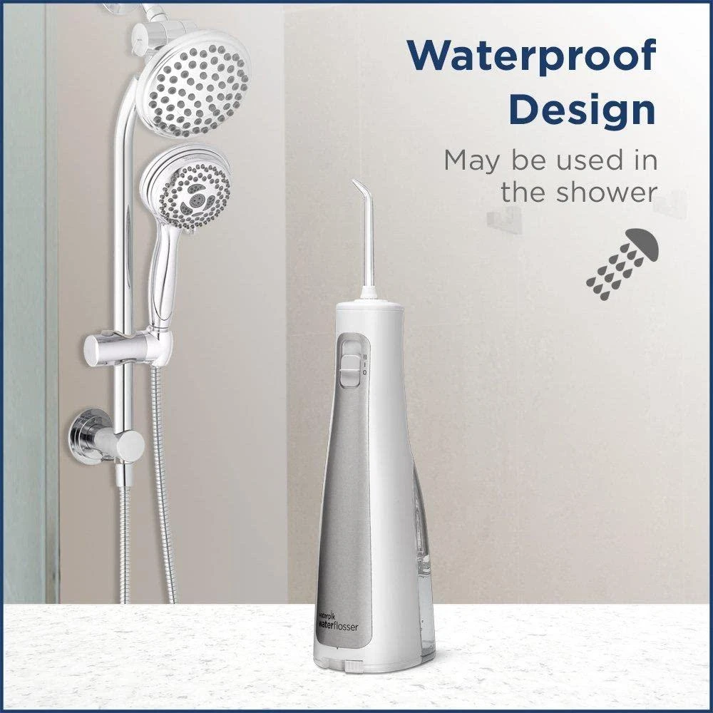 商品Waterpik|Waterpik Water Flosser Cordless Dental Oral Irrigator for Teeth with Portable Travel Bag and 3 Jet Tips, Cordless Freedom ADA Accepted, WF-03, White,价格¥514,第4张图片详细描述